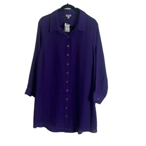 Avenue purple shirt Celeste gold button down size 20 new lagon look